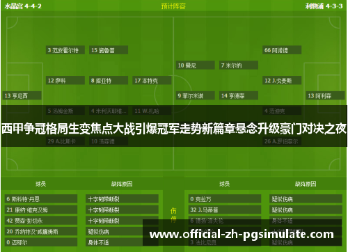 西甲争冠格局生变焦点大战引爆冠军走势新篇章悬念升级豪门对决之夜