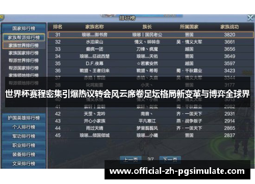 世界杯赛程密集引爆热议转会风云席卷足坛格局新变革与博弈全球界 世界杯赛程密集引爆热议转会风云席卷足坛格局新变革与博弈全球界